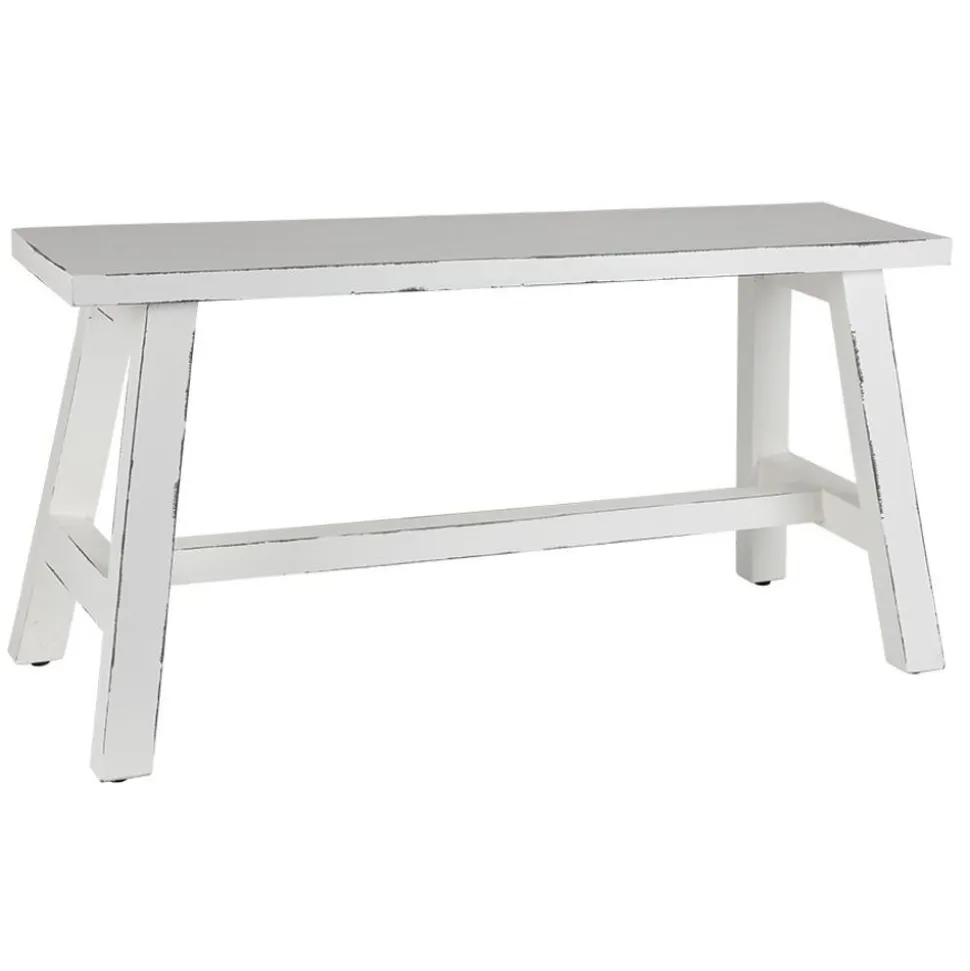 Holz-Sitzbank Ranch Used-Look 90X34X46Cm Weis