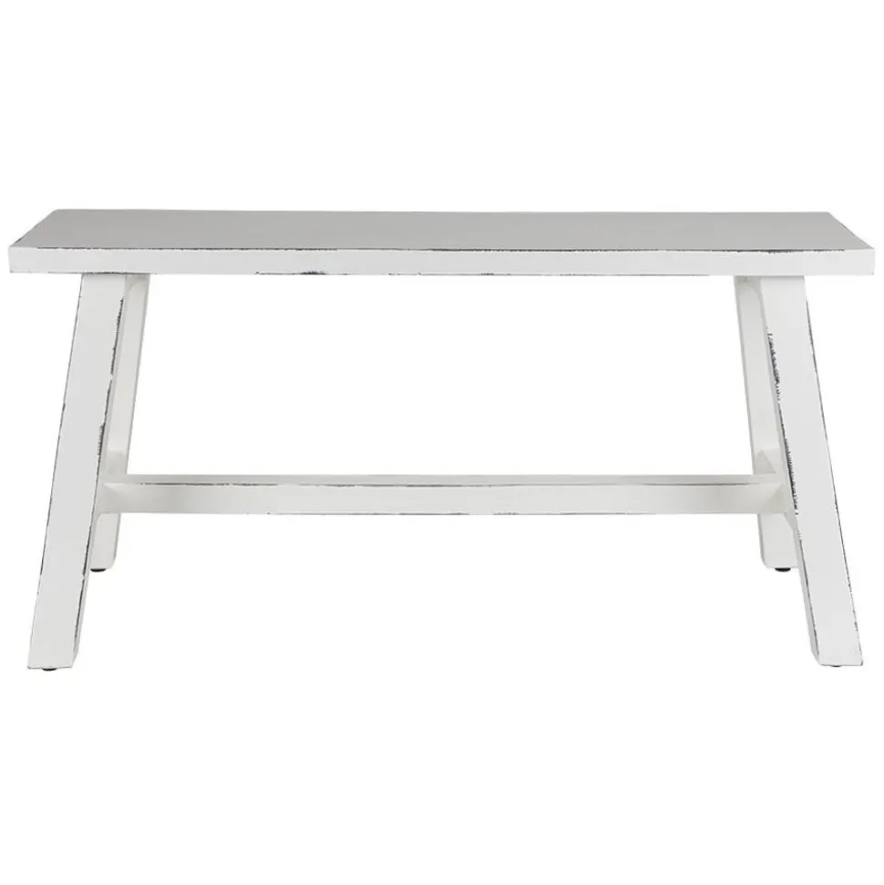 Holz-Sitzbank Ranch Used-Look 90X34X46Cm Weis