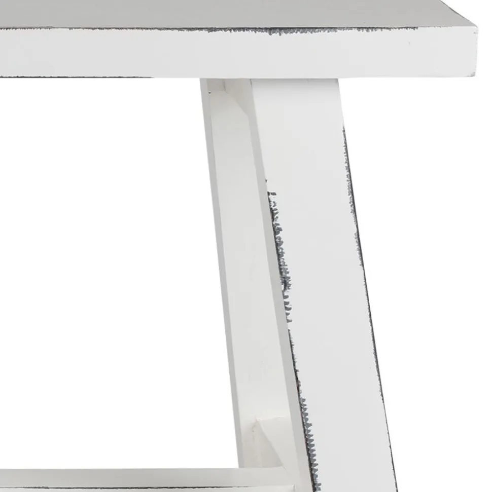 Holz-Sitzbank Ranch Used-Look 90X34X46Cm Weis