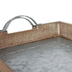Holztablett-Set Mit Zinkplatte 2-Teilig