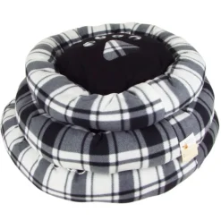 Hundebett Rund Mit Pfoten-Aufdruck Grose S 60Cm