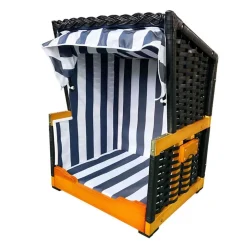 Hundestrandkorb Blau/Weis