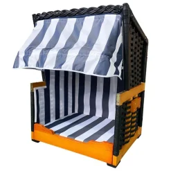 Hundestrandkorb Blau/Weis