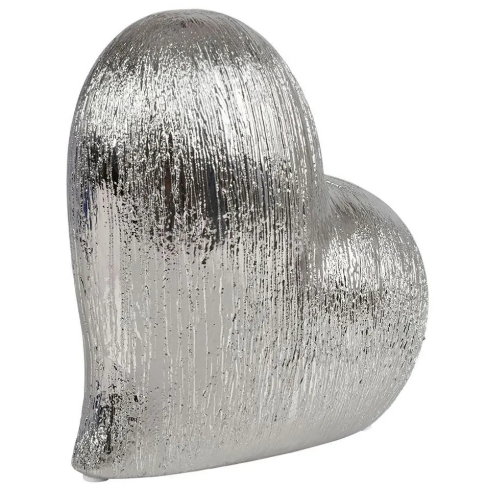 Keramik Deko-Herz 15X7X16Cm Silber