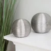 Keramik-Dekokugel Klein 12,5X12Cm Silber