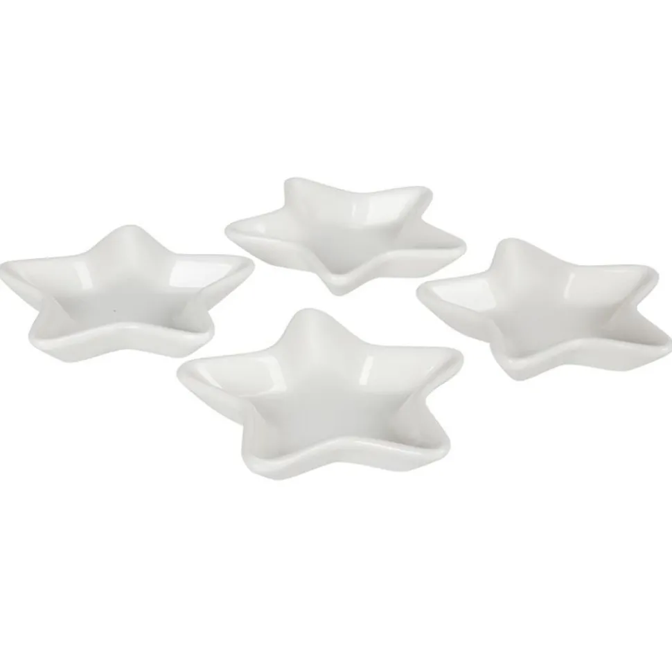 Keramik-Dipschalchen Stern 4Er-Set