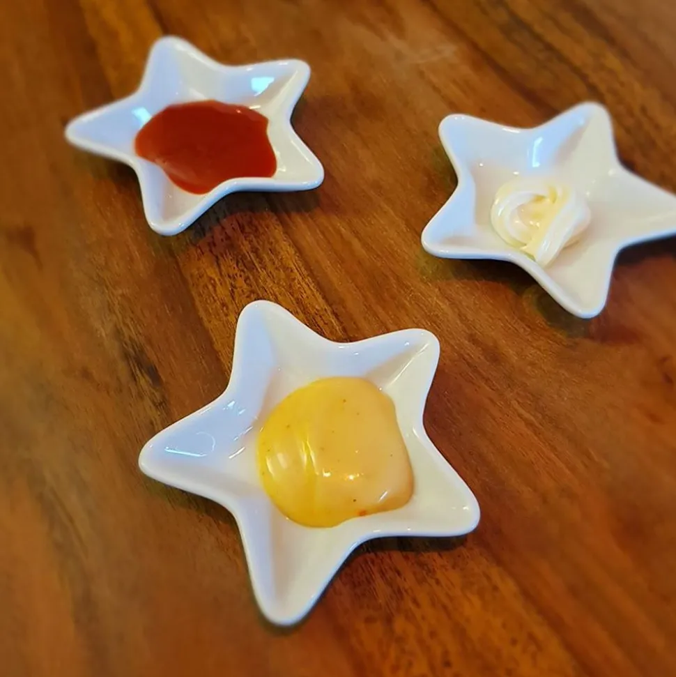 Keramik-Dipschalchen Stern 4Er-Set