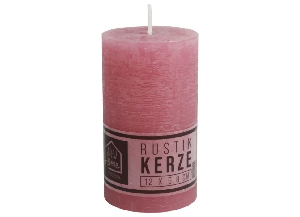 Kerze Rustikal 68X120Mm Altrosa