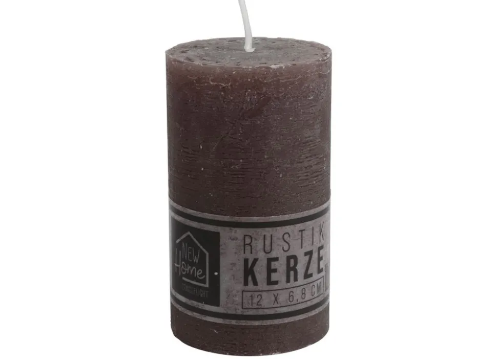 Kerze Rustikal 68X120Mm Anthrazit