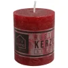 Kerze Rustikal 68X80Mm Bordeaux