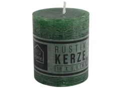 Kerze Rustikal 68X80Mm Dunkelgrun