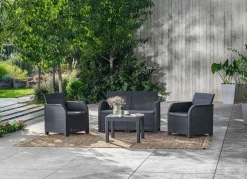 Keter Lounge-Sitzgruppe Rosalie Mit Sitzkissen Graphit