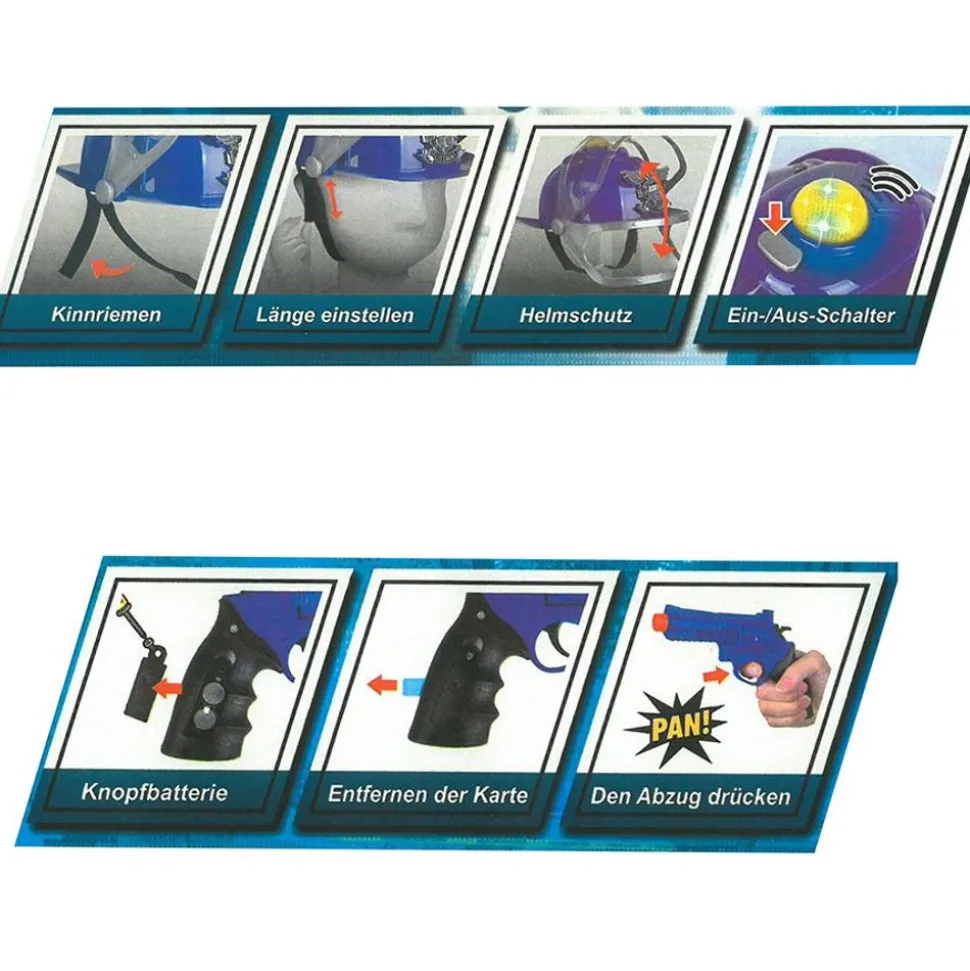 Kinderkostum Polizei Mit Sound-Helm Und Zubehör