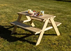 Kinder-Picknicktisch Aus Kiefernholz 90X50X79Cm
