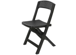 Klappstuhl Asso Rattanoptik Ca. 48X76X47Cm Anthrazit
