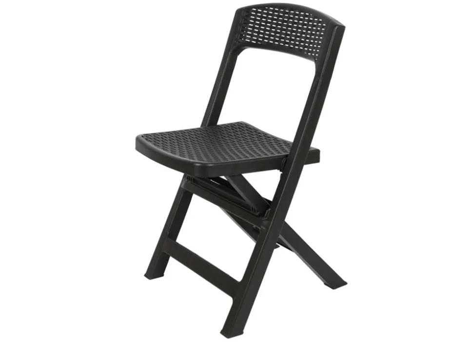 Klappstuhl Asso Rattanoptik Ca. 48X76X47Cm Anthrazit