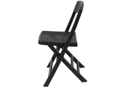 Klappstuhl Asso Rattanoptik Ca. 48X76X47Cm Anthrazit