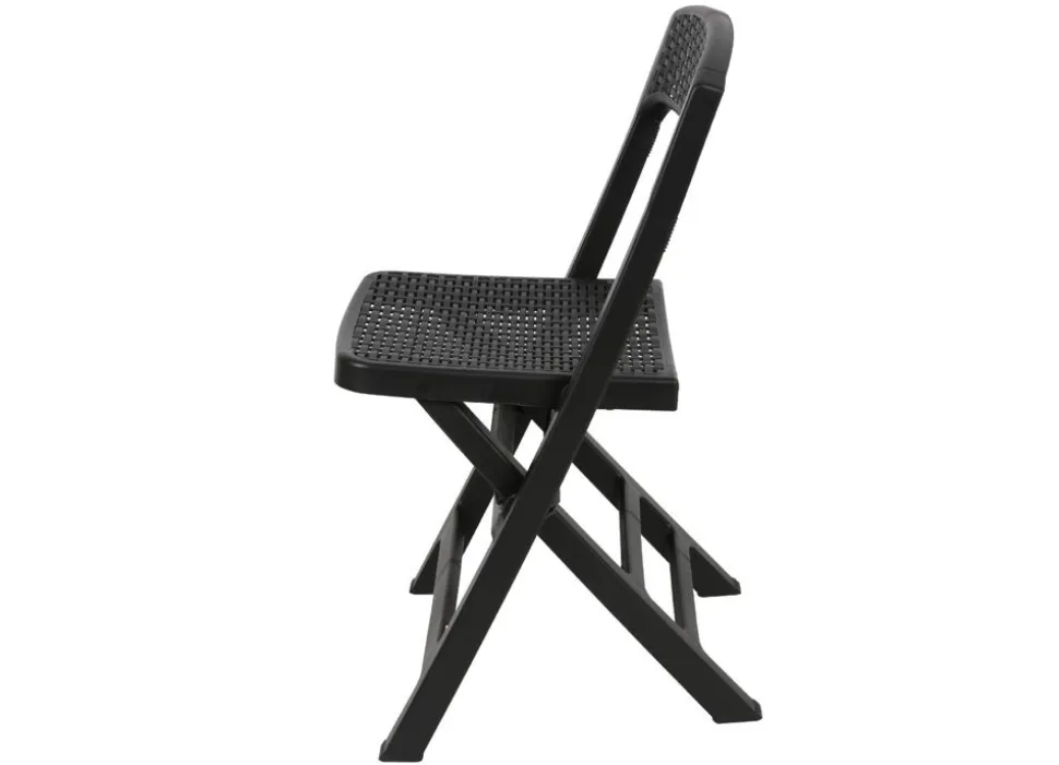Klappstuhl Asso Rattanoptik Ca. 48X76X47Cm Anthrazit