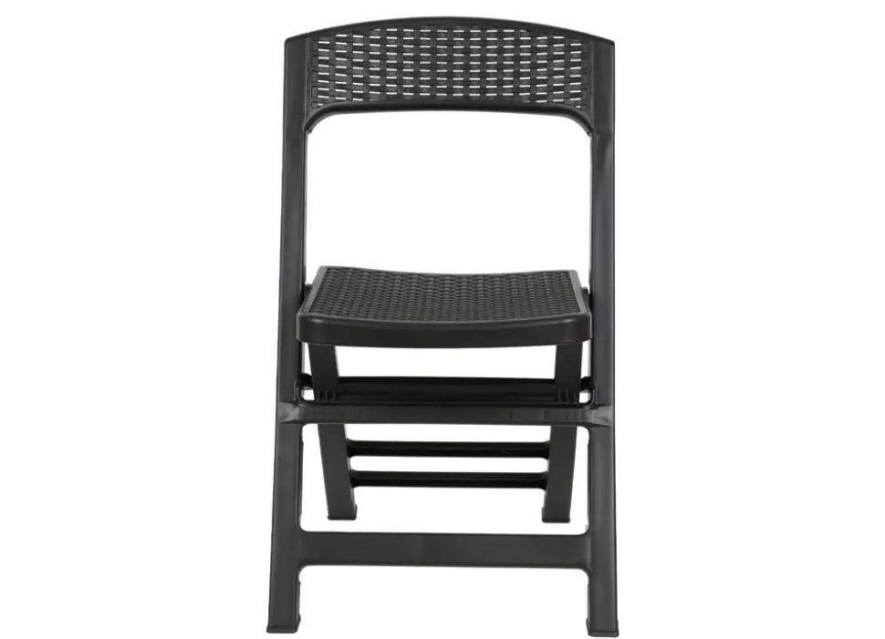 Klappstuhl Asso Rattanoptik Ca. 48X76X47Cm Anthrazit