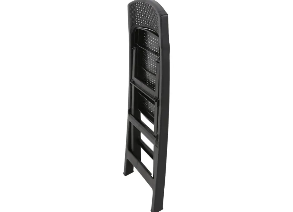 Klappstuhl Asso Rattanoptik Ca. 48X76X47Cm Anthrazit