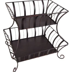 Korb-Etagere Aus Metall 2-Stockig
