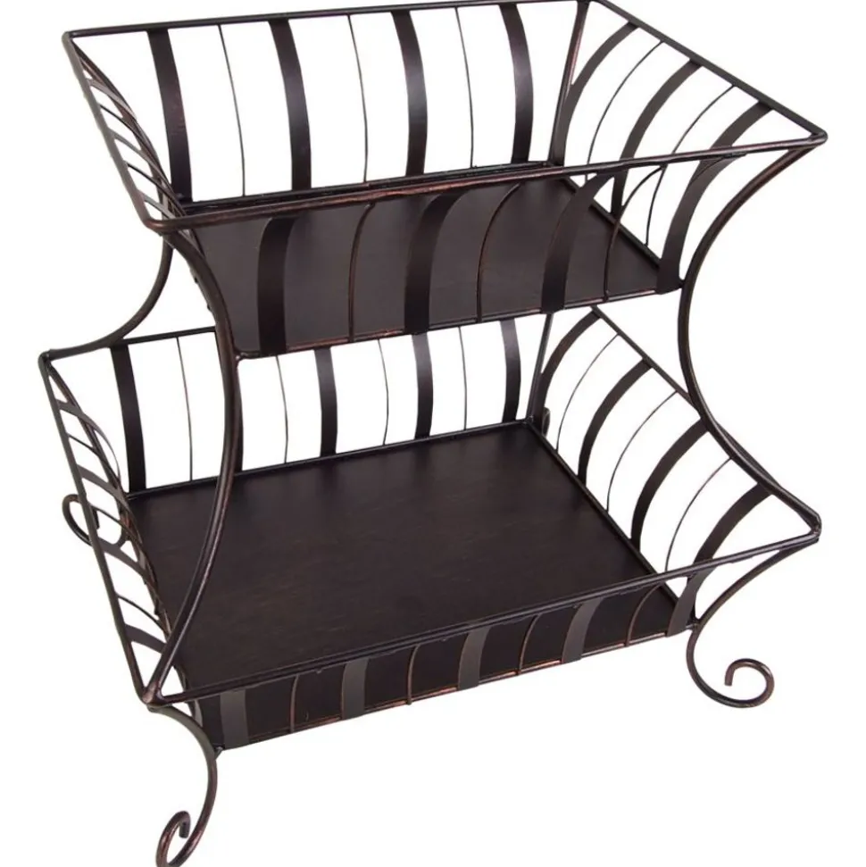 Korb-Etagere Aus Metall 2-Stockig