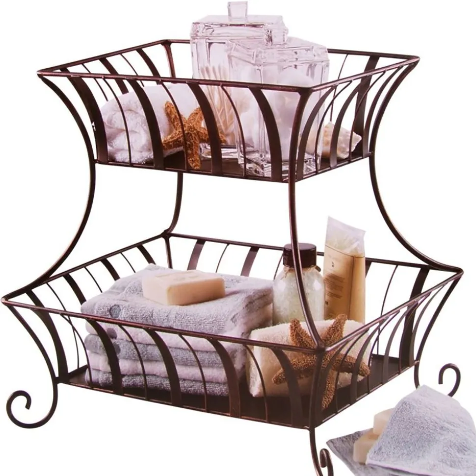Korb-Etagere Aus Metall 2-Stockig