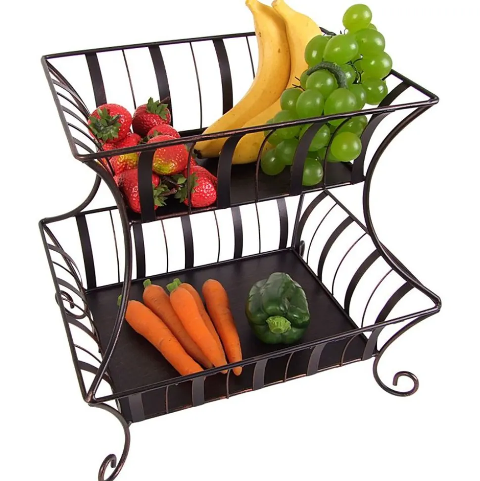 Korb-Etagere Aus Metall 2-Stockig