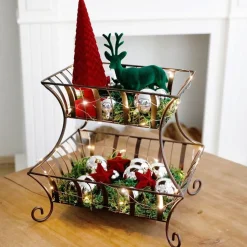 Korb-Etagere Aus Metall 2-Stockig