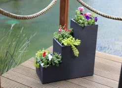 Kubus Treppentopf 59X27Cm Anthrazit