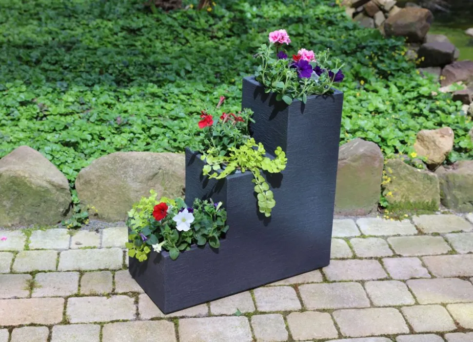 Kubus Treppentopf 59X27Cm Anthrazit
