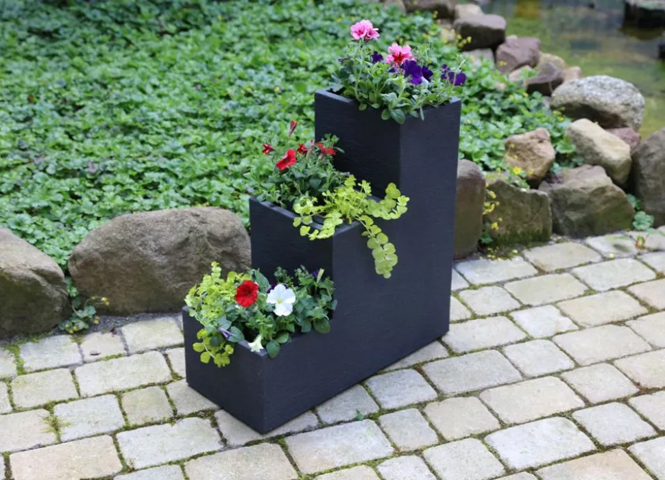 Kubus Treppentopf 59X27Cm Anthrazit