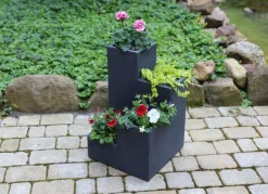 Kubus Wendeltreppentopf 40X40Cm Anthrazit