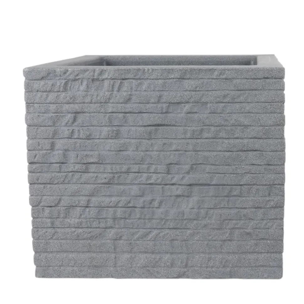 Kubus Ziegel-Pflanzkübel 39X33X39Cm Grau