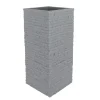 Kubus Ziegel-Saulentopf 26X26X60Cm Grau