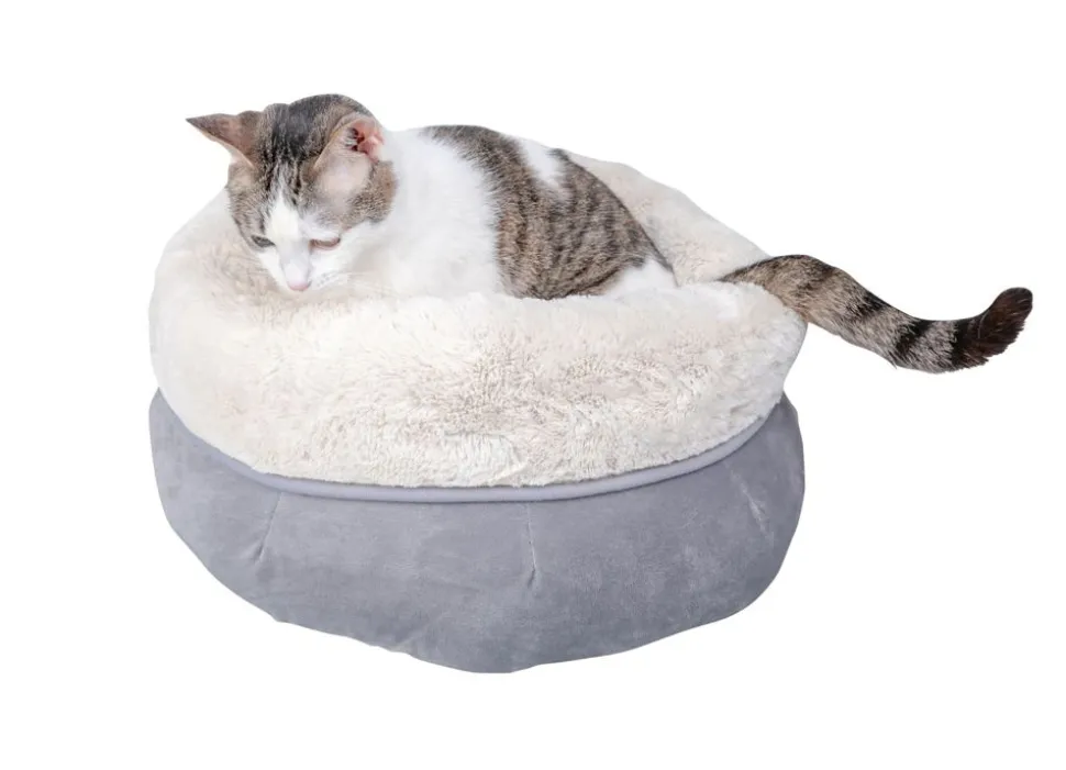 Kuschelbett Fur Katzen Und Kleine Hunde 46X24Cm Grau