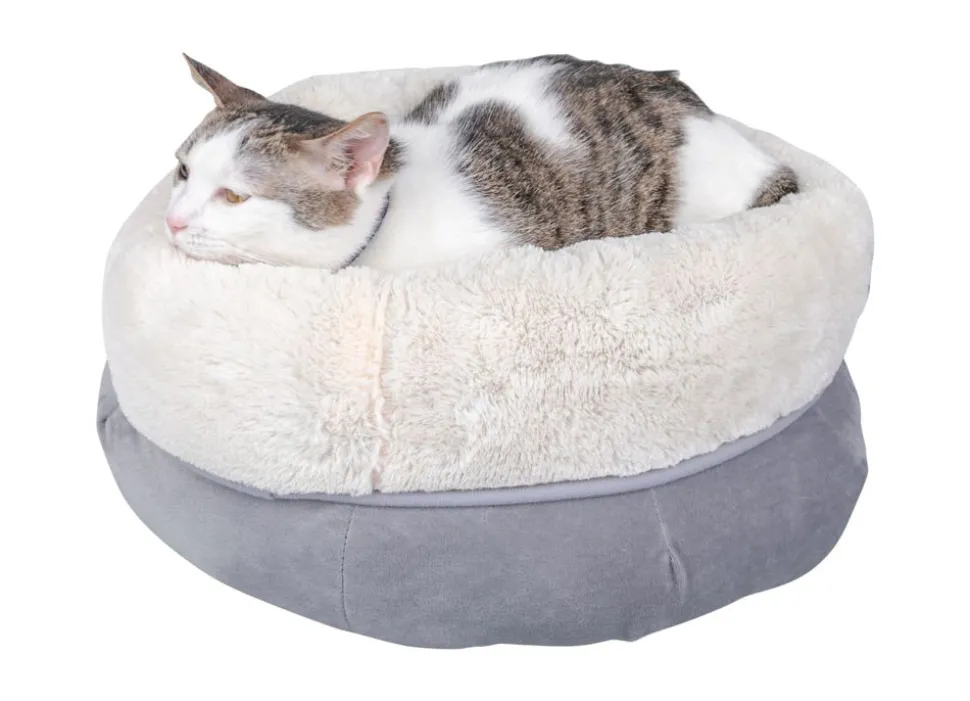 Kuschelbett Fur Katzen Und Kleine Hunde 46X24Cm Grau
