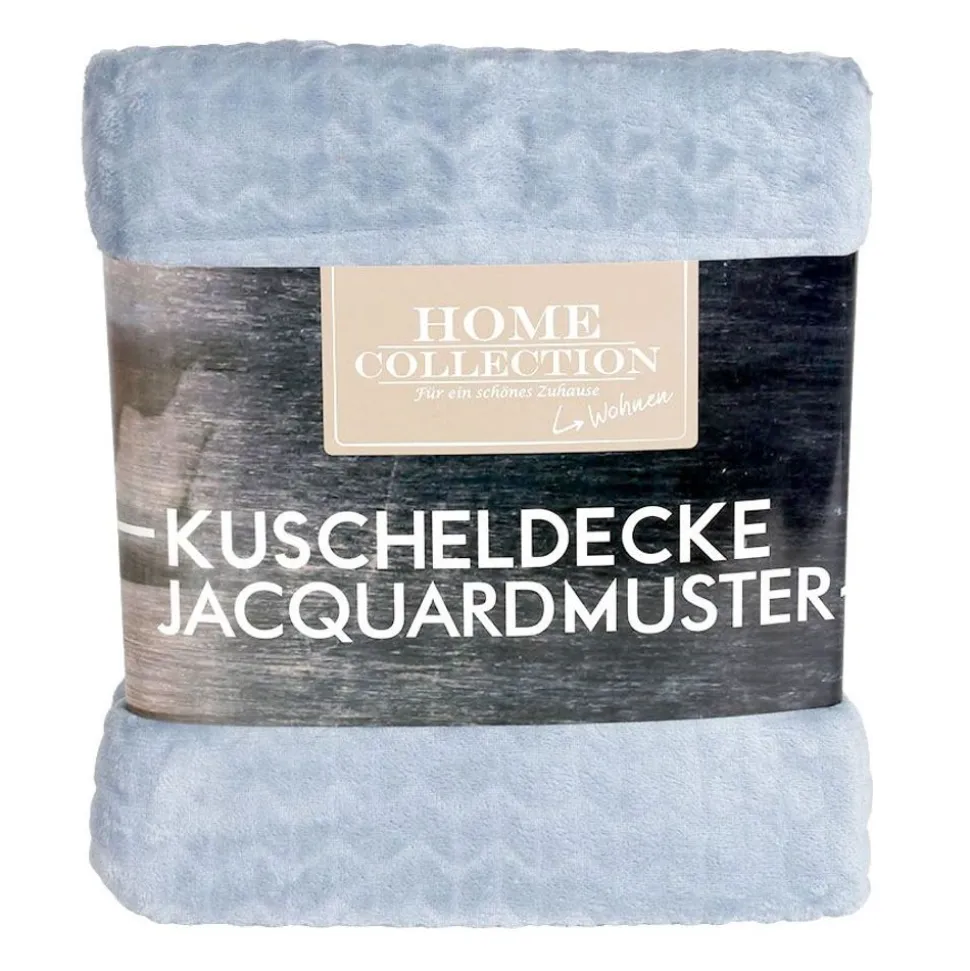Kuscheldecke Jacquardmuster 150X200Cm Pastellblau