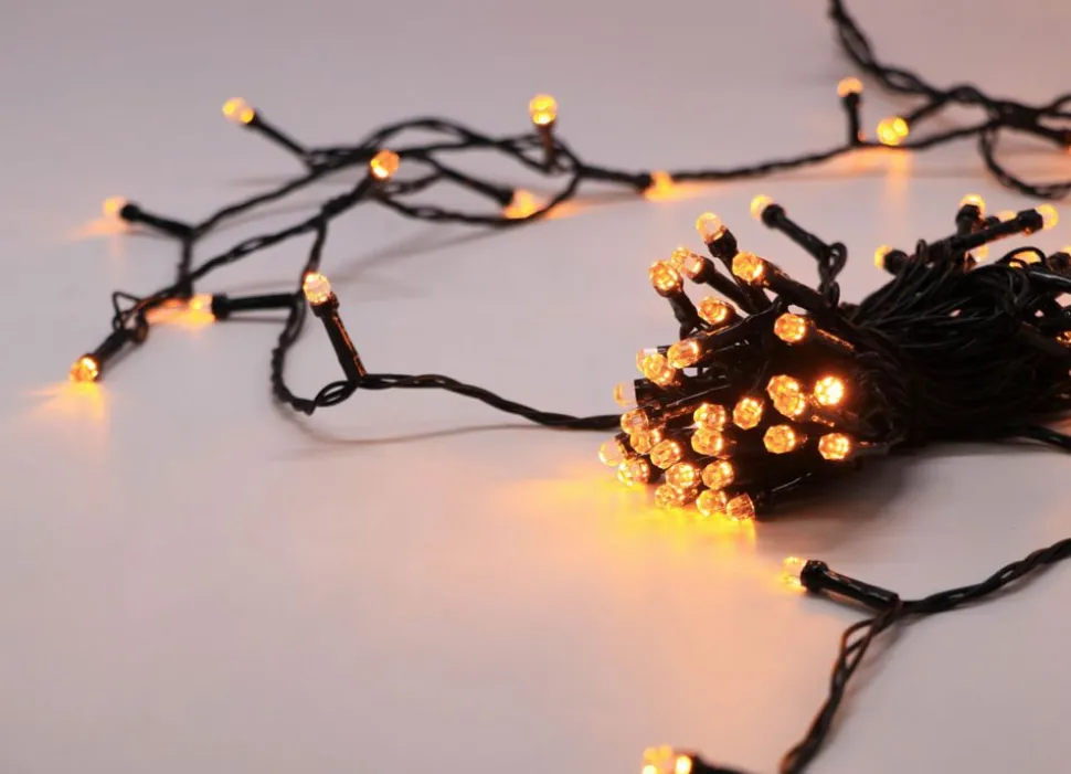 Led-Diamantkopf-Lichterkette Mit Timer 22,9M 200 Leds Warmweis