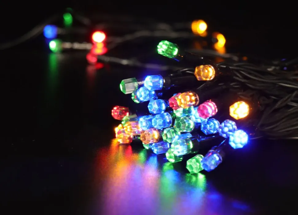 Led-Diamantkopf-Lichterkette Mit Timer 22,9M 200 Leds Multicolor