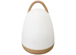 Led-Lampe Mit Griff Und Boden In Holzoptik Outdoor/Indoor 18,5Cm Warmweis