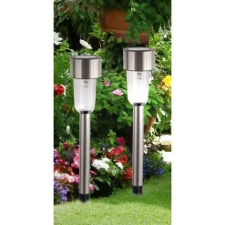 Led-Solar-Gartenleuchte Aus Edelstahl 37Cm