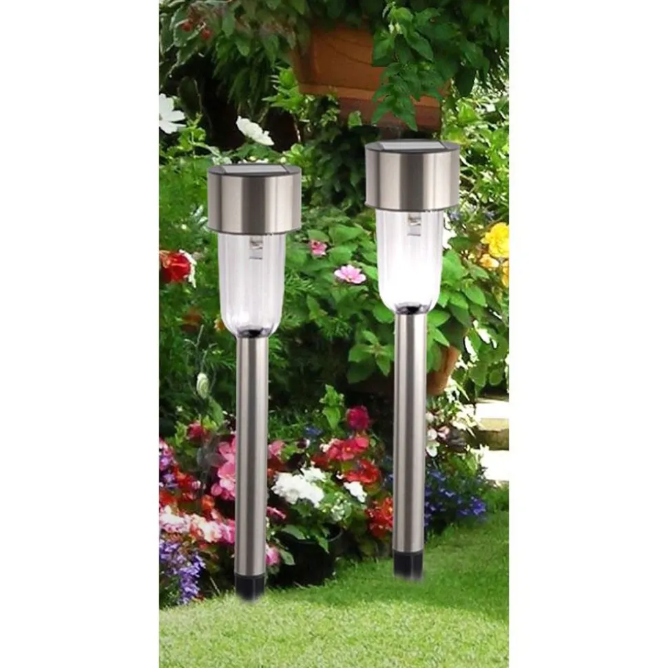 Led-Solar-Gartenleuchte Aus Edelstahl 37Cm
