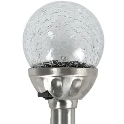 Led-Solar-Gartenleuchte Mit Crackle-Glaskugel Und Farbwechsler