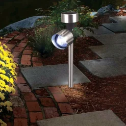 Led-Solarlampe Spotlight 5,5X37Cm Kaltweis