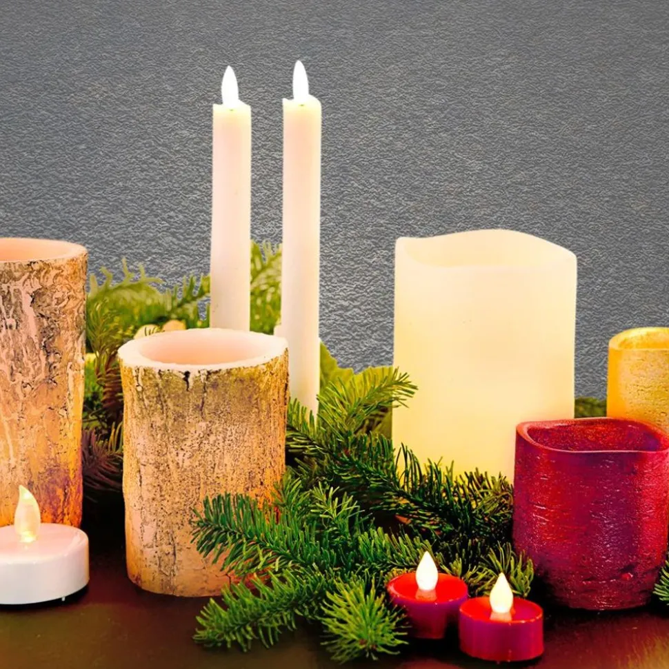 Led Wachs-Tischkerze Mit Timer Und Fernbedienung 2Er-Set