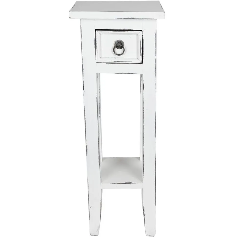 Mahagoni-Beistelltisch 25X25X66Cm Antik-Weis
