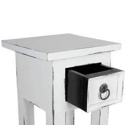 Mahagoni-Beistelltisch 25X25X66Cm Antik-Weis