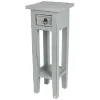 Mahagoni-Beistelltisch 25X66X24,5Cm Grau