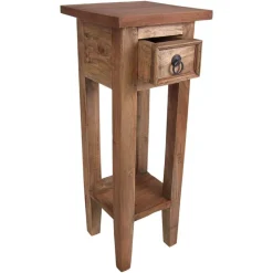 Mahagoni-Beistelltisch 25X66X25Cm Natur